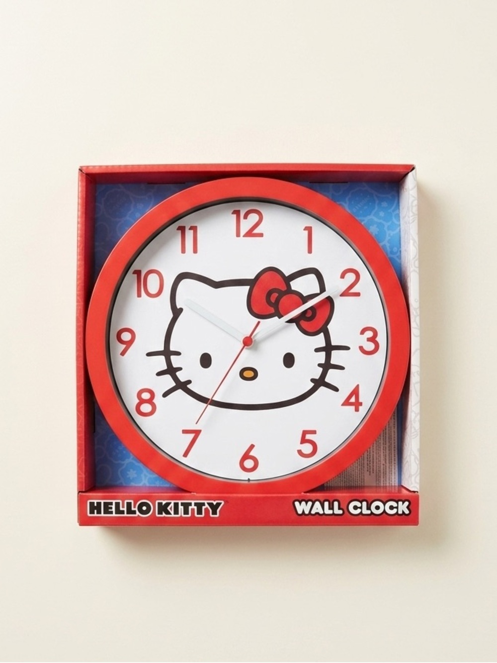 Sanrio Hello Kitty Red Analog Wall Clock 10 Inch Accutime NIB Kawaii Room Decor